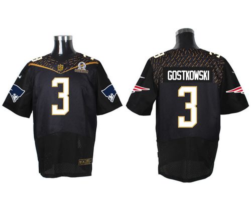 Nike Patriots #3 Stephen Gostkowski Black 2016 Pro Bowl Men's Stitched NFL Elite Jersey